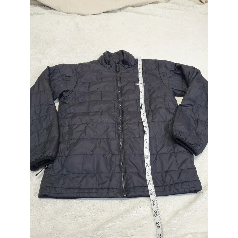 Patagonia Nany Puff Black Puffer Jacket Boys Kids 12 Basic Classic Winter Logo